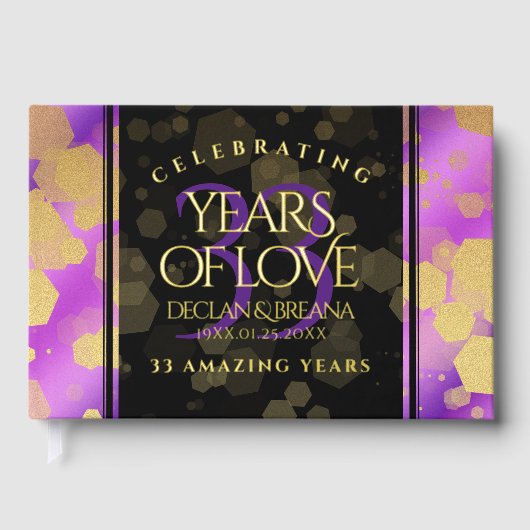 Elegant 33rd Amethyst Wedding Jubileum Gastenboek (Voorkant)