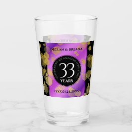 Elegant 33rd Amethyst Wedding Jubileum Glas