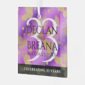 Elegant 33rd Amethyst Wedding Jubileum Glas Ornament (Voorkant links)