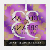 Elegant 33rd Amethyst Wedding Jubileum Glas Ornament (Achterkant)