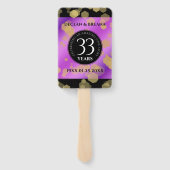 Elegant 33rd Amethyst Wedding Jubileum Handwaaier (Achterkant)