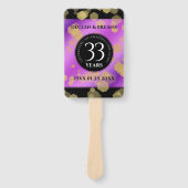 Elegant 33rd Amethyst Wedding Jubileum Handwaaier (Voorkant)