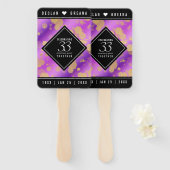 Elegant 33rd Amethyst Wedding Jubileum Handwaaier (Voorkant en achterkant)