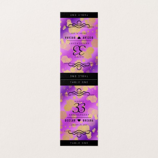 Elegant 33rd Amethyst Wedding Jubileum Kaart (Buitenkant ongevouwen)