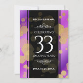 Elegant 33rd Amethyst Wedding Jubileum Kaart (Voorkant)