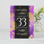 Elegant 33rd Amethyst Wedding Jubileum Kaart (Staand voorkant)