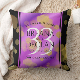 Elegant 33rd Amethyst Wedding Jubileum Kussen