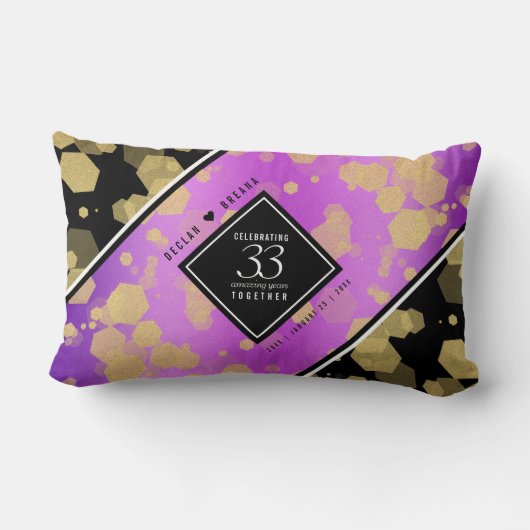 Elegant 33rd Amethyst Wedding Jubileum Kussen (Achterkant)