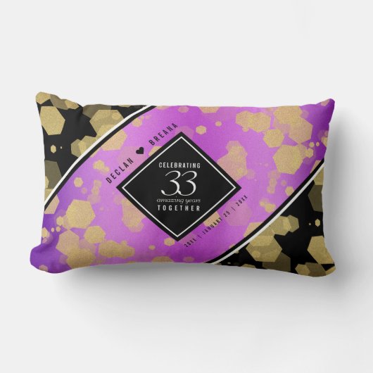 Elegant 33rd Amethyst Wedding Jubileum Kussen (Voorkant)