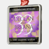 Elegant 33rd Amethyst Wedding Jubileum Metalen Ornament (Links)