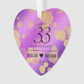 Elegant 33rd Amethyst Wedding Jubileum Ornament (voorkant)