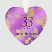 Elegant 33rd Amethyst Wedding Jubileum Ornament (voorkant)