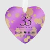 Elegant 33rd Amethyst Wedding Jubileum Ornament (achterkant)