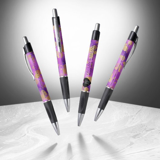 Elegant 33rd Amethyst Wedding Jubileum Pen