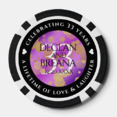 Elegant 33rd Amethyst Wedding Jubileum Poker Chips (Achterkant)