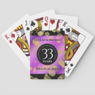 Elegant 33rd Amethyst Wedding Jubileum Pokerkaarten