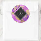 Elegant 33rd Amethyst Wedding Jubileum Ronde Sticker (Tas)