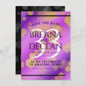 Elegant 33rd Amethyst Wedding Jubileum Save The Date (Voorkant / Achterkant)