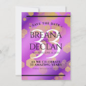 Elegant 33rd Amethyst Wedding Jubileum Save The Date (Voorkant)