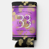 Elegant 33rd Amethyst Wedding Jubileum Seltzer Blikjeskoeler (Achterkant)