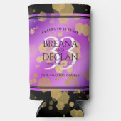 Elegant 33rd Amethyst Wedding Jubileum Seltzer Blikjeskoeler (Voorkant)