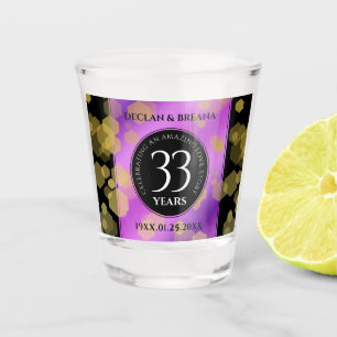 Elegant 33rd Amethyst Wedding Jubileum Shot Glas
