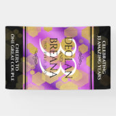 Elegant 33rd Amethyst Wedding Jubileum Spandoek (Horizontaal)