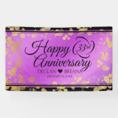 Elegant 33rd Amethyst Wedding Jubileum Spandoek (Horizontaal)