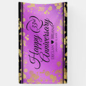 Elegant 33rd Amethyst Wedding Jubileum Spandoek (Verticaal)