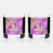 Elegant 33rd Amethyst Wedding Jubileum Whisky Glas (Achterkant)