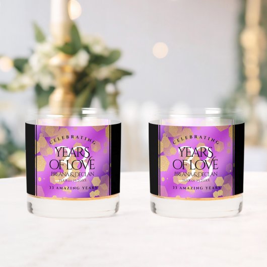 Elegant 33rd Amethyst Wedding Jubileum Whisky Glas (Insitu (Huwelijk))