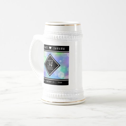 Elegant 34th Opal Wedding Jubileum Celebration Bierpul (Voorkant links)