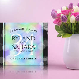 Elegant 34th Opal Wedding Jubileum Celebration Canvas Afdruk