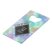 Elegant 34th Opal Wedding Jubileum Celebration Creditkaart Flessenopener (Voorkant Gekanteld)