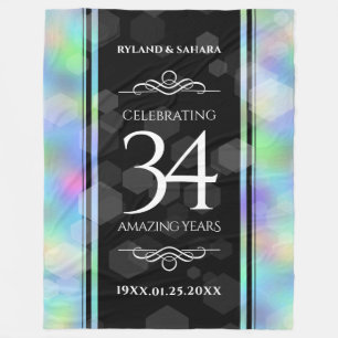 Elegant 34th Opal Wedding Jubileum Celebration Fleece Deken