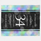 Elegant 34th Opal Wedding Jubileum Celebration Fleece Deken (Voorkant (Horizontaal))