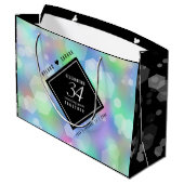 Elegant 34th Opal Wedding Jubileum Celebration Groot Cadeauzakje (Achterkant Gekanteld)