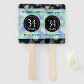 Elegant 34th Opal Wedding Jubileum Celebration Handwaaier (Voorkant en achterkant)