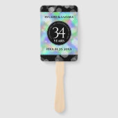 Elegant 34th Opal Wedding Jubileum Celebration Handwaaier (Voorkant)