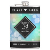 Elegant 34th Opal Wedding Jubileum Celebration Heupfles (Voorkant)