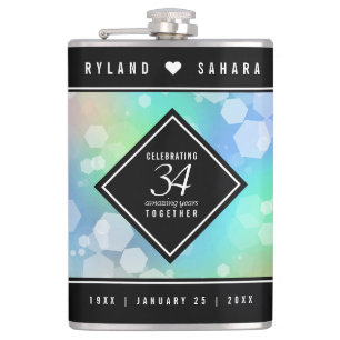 Elegant 34th Opal Wedding Jubileum Celebration Heupfles