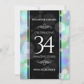 Elegant 34th Opal Wedding Jubileum Celebration Kaart (Voorkant)