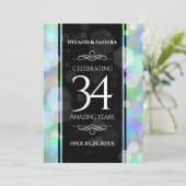 Elegant 34th Opal Wedding Jubileum Celebration Kaart (Staand voorkant)