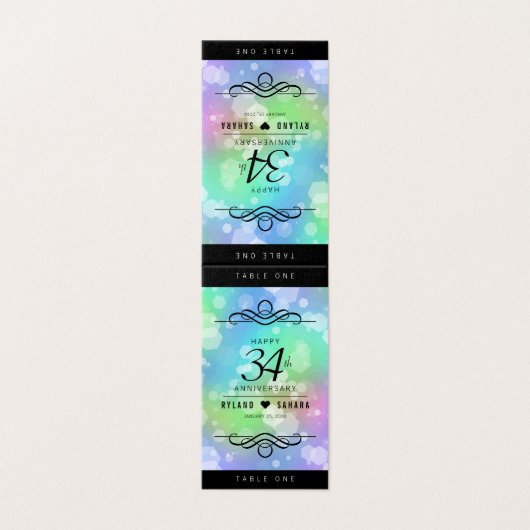 Elegant 34th Opal Wedding Jubileum Celebration Kaart (Buitenkant ongevouwen)