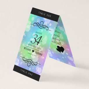 Elegant 34th Opal Wedding Jubileum Celebration Kaart
