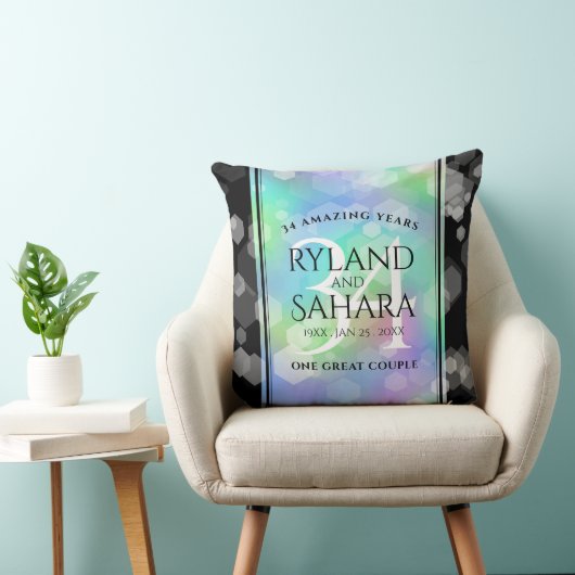 Elegant 34th Opal Wedding Jubileum Celebration Kussen (Stoel)