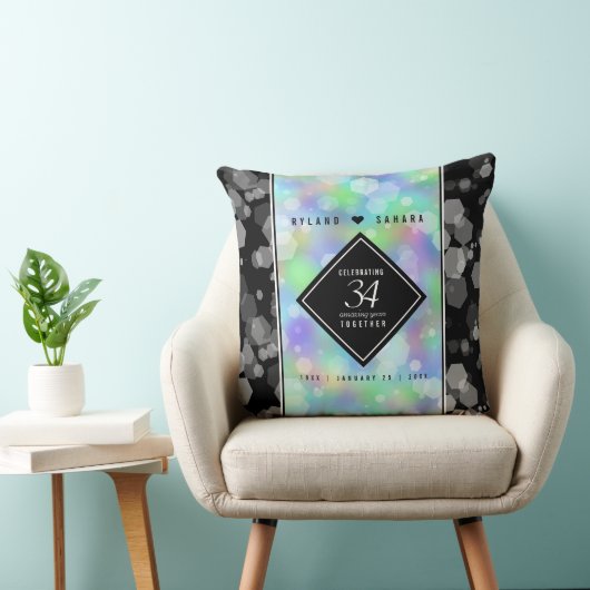 Elegant 34th Opal Wedding Jubileum Celebration Kussen (Stoel)