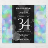 Elegant 34th Opal Wedding Jubileum Celebration Likeurfles Etiket (Enkel label)