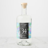 Elegant 34th Opal Wedding Jubileum Celebration Likeurfles Etiket (Voorkant)