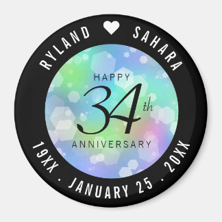 Elegant 34th Opal Wedding Jubileum Celebration Magneet